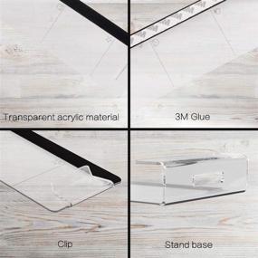 img 1 attached to 📝 Space-saving Monitor Memo Board & Sticky Note Holder with Charging Cable & Clip - Versatile Transparent Creative Sticky Notes Board for Left and Right Cabinets