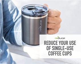 img 2 attached to ☕ Reusable 14 oz Hot1 Coffee Mug - Ideal for Tea, Coffee & Beverages – Lid & Handle Included – Single-Serve Friendly, Dishwasher Safe, BPA Free – Charcoal