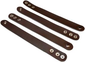 img 4 attached to TheAwristocrat Blank Brown Leather Bracelets DIY Craft Wristbands | Personalize & Customize (4-Pack)