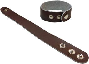 img 3 attached to TheAwristocrat Blank Brown Leather Bracelets DIY Craft Wristbands | Personalize & Customize (4-Pack)