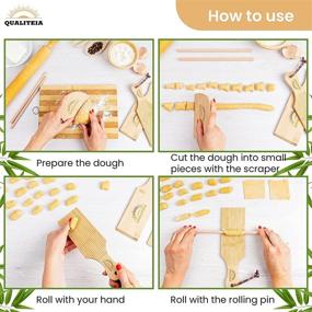 img 1 attached to 🎍 Authentic Bamboo Gnocchi Board Set: 2 Paddles, 2 Rollers, 1 Cutter - Perfect Pasta Shaper Tools, Butter Maker - Ideal Garganelli, Cavatelli, Tortellini, Cavarola Roller - Great Cutlery Gift