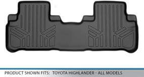 img 2 attached to 🚗 Custom Fit Black Floor Mats for 2014-2019 Toyota Highlander - SMARTLINER 2nd Row Liner