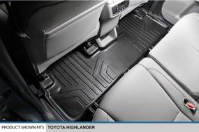 img 3 attached to 🚗 Custom Fit Black Floor Mats for 2014-2019 Toyota Highlander - SMARTLINER 2nd Row Liner