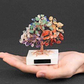 img 3 attached to 🌳 Top Plaza 7 Chakra Reiki Healing Crystals Copper Money Tree: Feng Shui Luck Figurine Art for Home Office Living Room