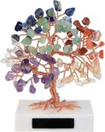 🌳 top plaza 7 chakra reiki healing crystals copper money tree: feng shui luck figurine art for home office living room logo