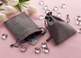 img 3 attached to 🎁 50-Pack Drawstring Gift Bags - Jewelry Pouches, Burlap Gift Bags for Wedding, Baby Shower, Birthday Party Favors - Grey, 5.25 x 3.8 Inches