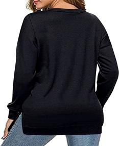 img 2 attached to Womens Casual Buffalo Sleeve Sweatshirts