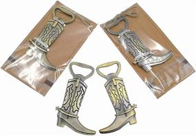 img 1 attached to Kinteshun Cowboy Boot Bottle Opener: Wedding Party Favors in Bronze Tone (Set of 12)