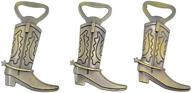 kinteshun cowboy boot bottle opener: wedding party favors in bronze tone (set of 12) logo