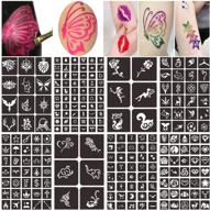 🌟 kids face paint stencils kit, henna tattoo stencils set, temporary body painting stencils sticker, reusable henna stencils (8 sheets with 218 unique designs) logo