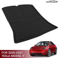 🚗 ecarzo tesla model y rear trunk mat accessories - enhanced 3d rear cargo liner for tesla model y 2020/2021 logo