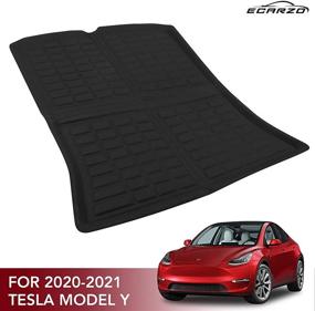 img 4 attached to 🚗 Ecarzo Tesla Model Y Rear Trunk Mat Accessories - Enhanced 3D Rear Cargo Liner for Tesla Model Y 2020/2021