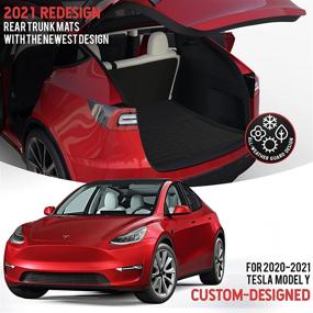 img 3 attached to 🚗 Ecarzo Tesla Model Y Rear Trunk Mat Accessories - Enhanced 3D Rear Cargo Liner for Tesla Model Y 2020/2021