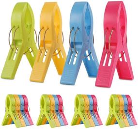 img 3 attached to KSPOWWIN 20 Pack Beach Towel Clips - Jumbo Size Plastic Chair Clamp Holder for Beach Chair Pool Chairs on Cruise - Keep Your Towel Secure and Clothes in Place
