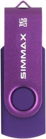 img 2 attached to USB-флэш-накопители SIMMAX 16 ГБ - 2 шт., с поворотным дизайном, USB 2.0, с ZIP-драйвом (красный и фиолетовый)