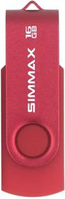 img 3 attached to USB-флэш-накопители SIMMAX 16 ГБ - 2 шт., с поворотным дизайном, USB 2.0, с ZIP-драйвом (красный и фиолетовый)