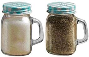 img 3 attached to Blue Mini Mason Jar Salt and 🍶 Pepper Shakers, 5 oz, Circleware Yorkshire Mug, 2-Piece Set