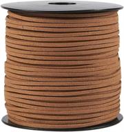 🧵 suede leather beading cord - 100-yard faux leather strap, flat leather lace spool, caramel, 0.08" width logo