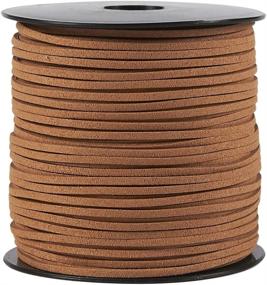 img 4 attached to 🧵 Suede Leather Beading Cord - 100-Yard Faux Leather Strap, Flat Leather Lace Spool, Caramel, 0.08" Width