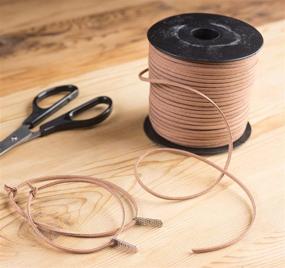 img 3 attached to 🧵 Suede Leather Beading Cord - 100-Yard Faux Leather Strap, Flat Leather Lace Spool, Caramel, 0.08" Width