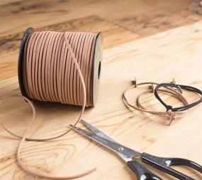 img 2 attached to 🧵 Suede Leather Beading Cord - 100-Yard Faux Leather Strap, Flat Leather Lace Spool, Caramel, 0.08" Width