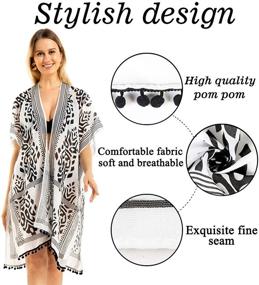 img 1 attached to Women Kimono Swimsuit Cover Cardigan Women's Clothing