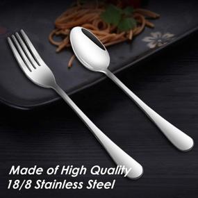 img 2 attached to FindTop Stainless Steel Heavy-duty Dinner Forks and Spoons Set - Pack of 12 (8 Inch Forks, 7 Inch Spoons) Cutlery Set