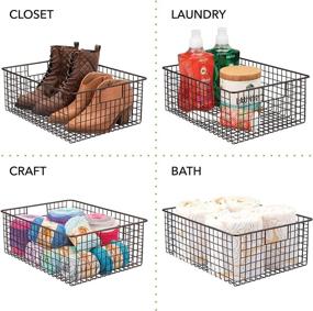 img 1 attached to mDesign Large Farmhouse Metal Wire Storage Baskets - 2 Pack, Bronze