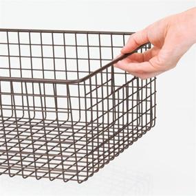 img 2 attached to mDesign Large Farmhouse Metal Wire Storage Baskets - 2 Pack, Bronze