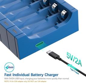 img 2 attached to 🔋 Optimal USB C Rapid AA AAA Battery Charger: 8-Bay Intelligent NiMH NiCd Rechargeable Battery Charger for AA & AAA Batteries