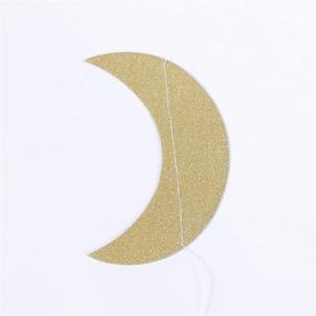 img 2 attached to 🌟 Premium Glitter Paper Garland Moon and Stars Ornaments - Ideal for Various Activities and Party Decor Supplies - 10ft (2pcs) - Gorgeous Gold/White Design