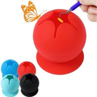 🔴 suction vinyl weeding scrap collector - silicone suctioned scrapbooking tools for crafts - lightweight waste storage box - waste storage ball (red) logo