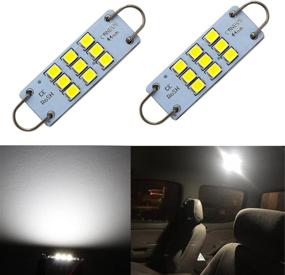 img 4 attached to 🚘 Alla Lighting Festoon 44mm 1.73&#34; 3030 9-SMD Rigid Loop Super Bright White 561 562 567 564 LED Bulbs for Car Interior Lighting Replacement - Map Dome Luggage Compartment Lights