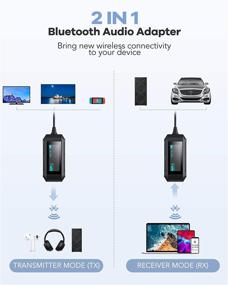 img 2 attached to AGPTEK Visible Bluetooth Transmitter and Receiver 2-in-1 - Wireless Adapter 5.0 for PC, 🔌 TV, Home Sound System, Car, Nintendo Switch - Low Latency, Support for Dual Devices Simultaneously