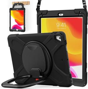 img 4 attached to 📱 BATYUE iPad 9.7 inch Case 2018 6th Gen/ 2017 5th Gen, iPad Air 2/Pro 9.7'' Cover - Shockproof, Rugged, Pencil Holder, Rotating Bracket, Shoulder Strap