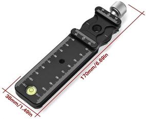img 1 attached to 📷 Алюминиевая планка для Нодального Сдвига длиной 140 мм с быстрым съемным зажимом, совместимым с Arca Swiss: идеально подходит для штативов и шаровых головок для камер.