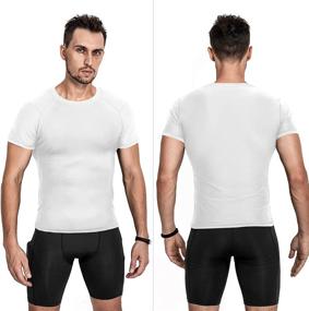 img 3 attached to 💪 Enhance Your Workout with Niksa Men's Compression Shirts 3 Pack - Stay Cool and Dry with Short Sleeve Athletic Tops