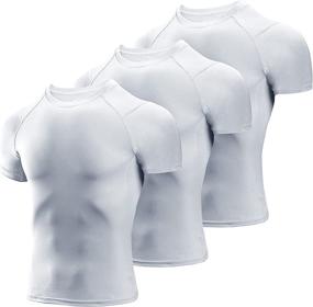 img 4 attached to 💪 Enhance Your Workout with Niksa Men's Compression Shirts 3 Pack - Stay Cool and Dry with Short Sleeve Athletic Tops