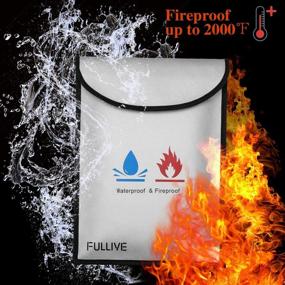 img 3 attached to 🔥 Fireproof Document Bag - 15x11 Fireproof Safe Bag, 7x9 Money Pouch Envelope, Waterproof & Non-Itchy Silicone Coated File Storage – Zippered Money Bag and Document Holder