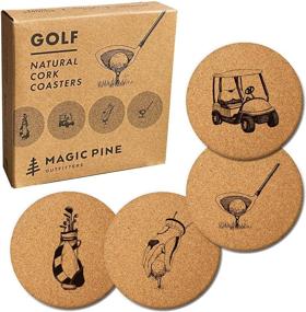 img 4 attached to 🏌️ Golf Coasters Set: Enchanting Magic Pine Designs (Pack of 4)