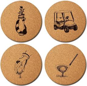 img 3 attached to 🏌️ Golf Coasters Set: Enchanting Magic Pine Designs (Pack of 4)