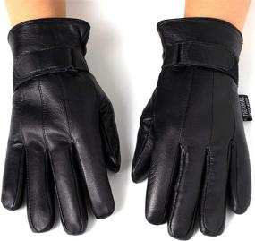 img 2 attached to 🔥 Premium Leather Thermal Men's Accessories by Alpine Swiss - Stylish, Durable, and Warm!