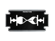 🔒 fading time barber station mat: premium anti-slip rubber mat for ultimate barbershop countertop protection - clippers, blow dryers, scissors, trimmers, combs, razor blades - small size logo