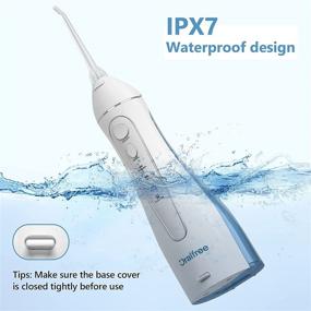 img 1 attached to 🦷 Oralfee Cordless Water Flosser - 4 Modes Rechargeable Dental Teeth Cleaner for Home and Travel, IPX7 Waterproof Portable Oral Irrigator