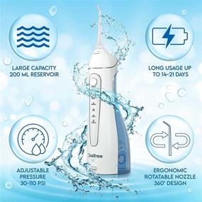 img 2 attached to 🦷 Oralfee Cordless Water Flosser - 4 Modes Rechargeable Dental Teeth Cleaner for Home and Travel, IPX7 Waterproof Portable Oral Irrigator