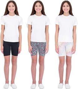 img 1 attached to Active White, Black, and Blue Girls' Star Ride Athletic Workout Clothing