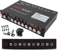 🔈 audiobank eq7: high-performance 7 band 1/2 din car audio equalizer with adjustable front and rear frequencies, 3 rca inputs for portable devices + subwoofer output (43-120hz, 60-200hz) logo