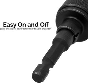 img 1 attached to 🔧 NEIKO 20753A Keyless Chuck Conversion Adapter: Transform Cordless Screwdrivers into Powerful Drills in Seconds! For Round-Shank Drill Bits, No Keys Needed for Tightening with 1/4” Hex Shank.