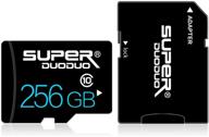 256gb карта microsd класса 10 для компьютеров, камер и смартфонов - карта памяти tf с адаптером sd. логотип