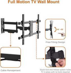 img 2 attached to Link2Home Full Motion Wall Mount: Securely Mount 32” – 90” TVs weighing up to 100 lbs